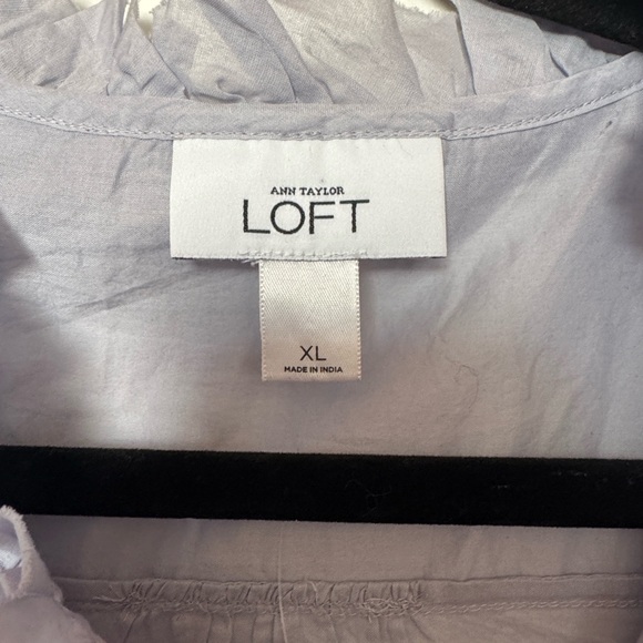 Gray Ruffled Button-Up Blouse - Picture 6 of 9